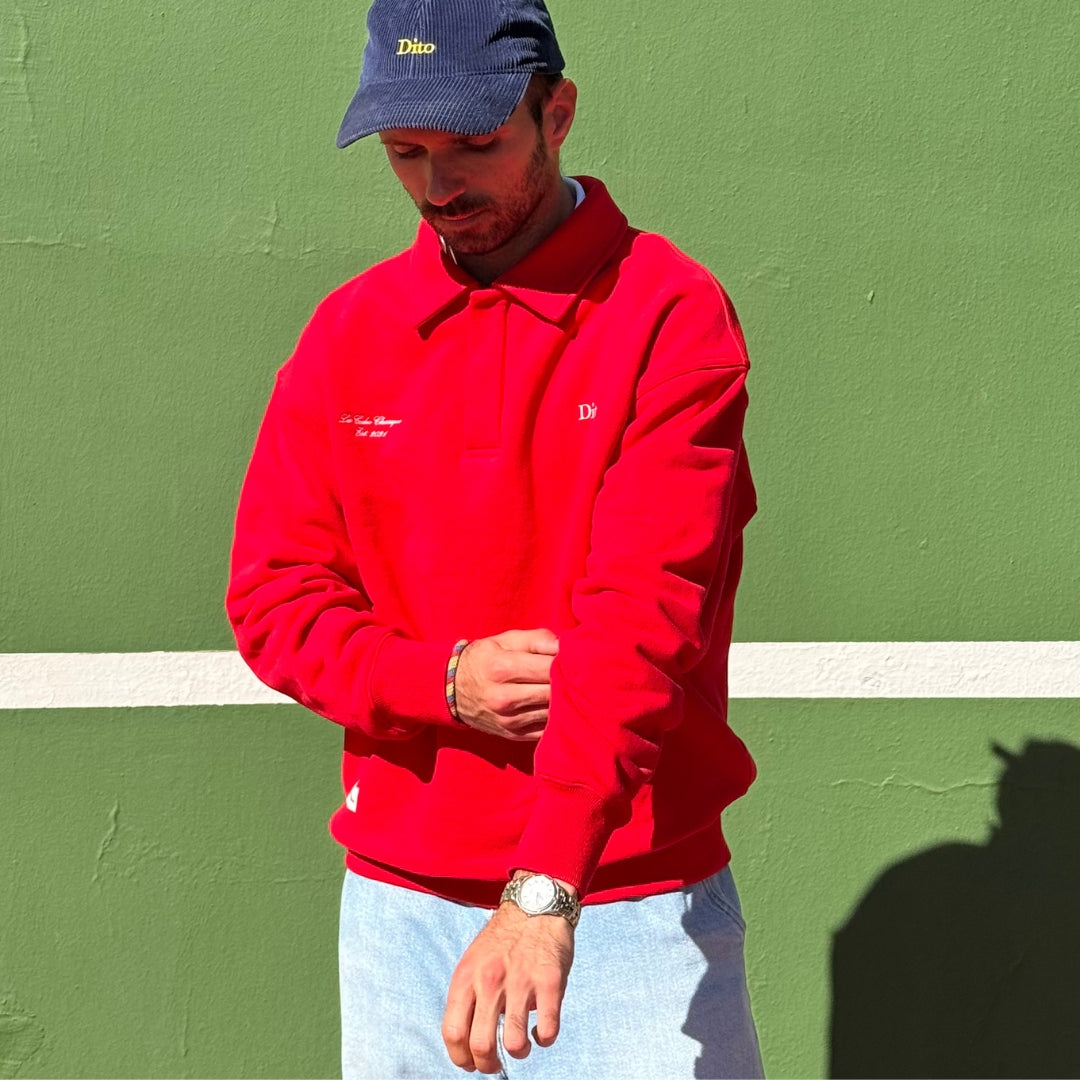 RED QUARTER ZIP
