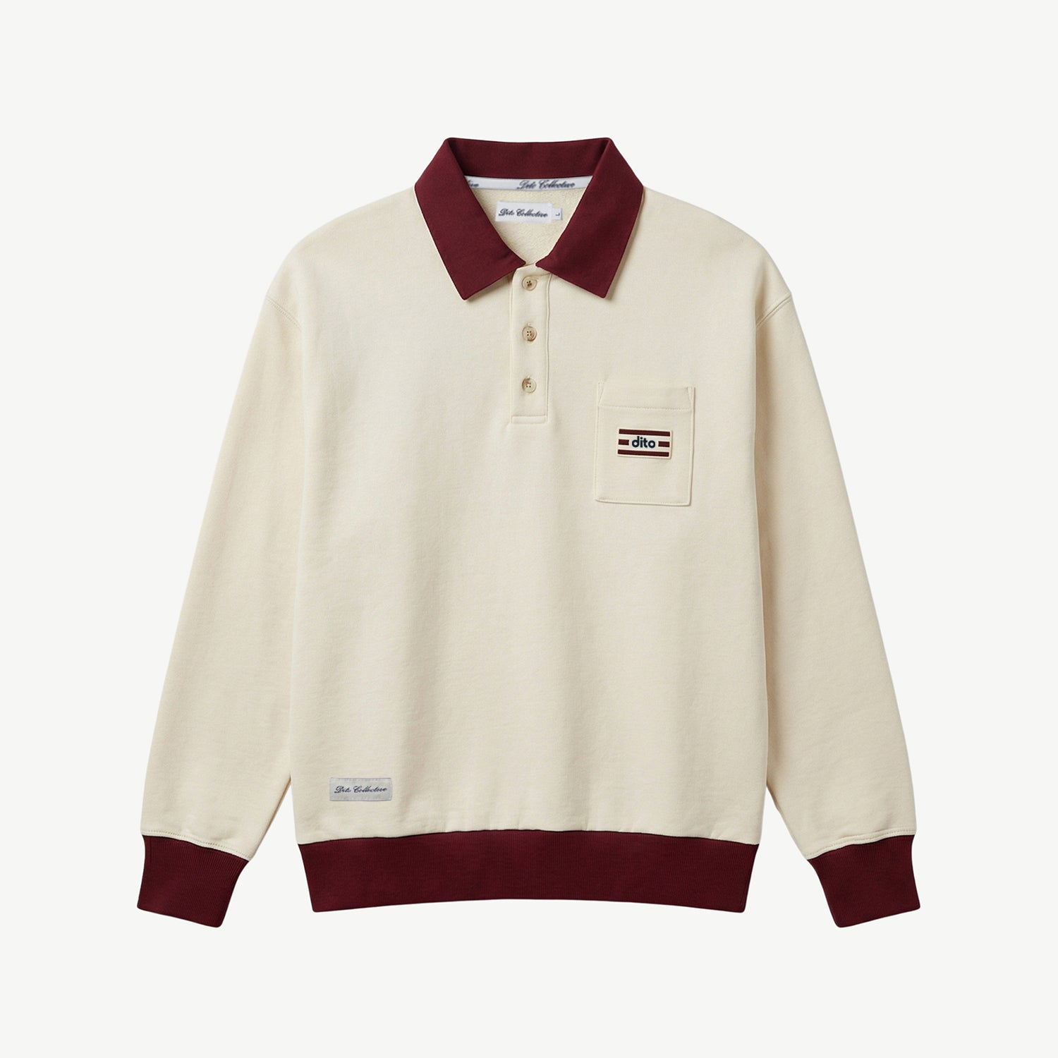 BURGUDY COLLAR QUARTER ZIP