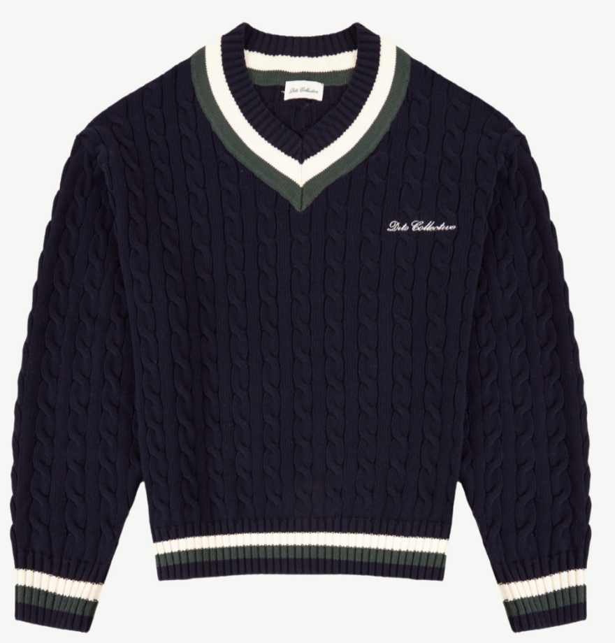 NAVY CABLE KNIT