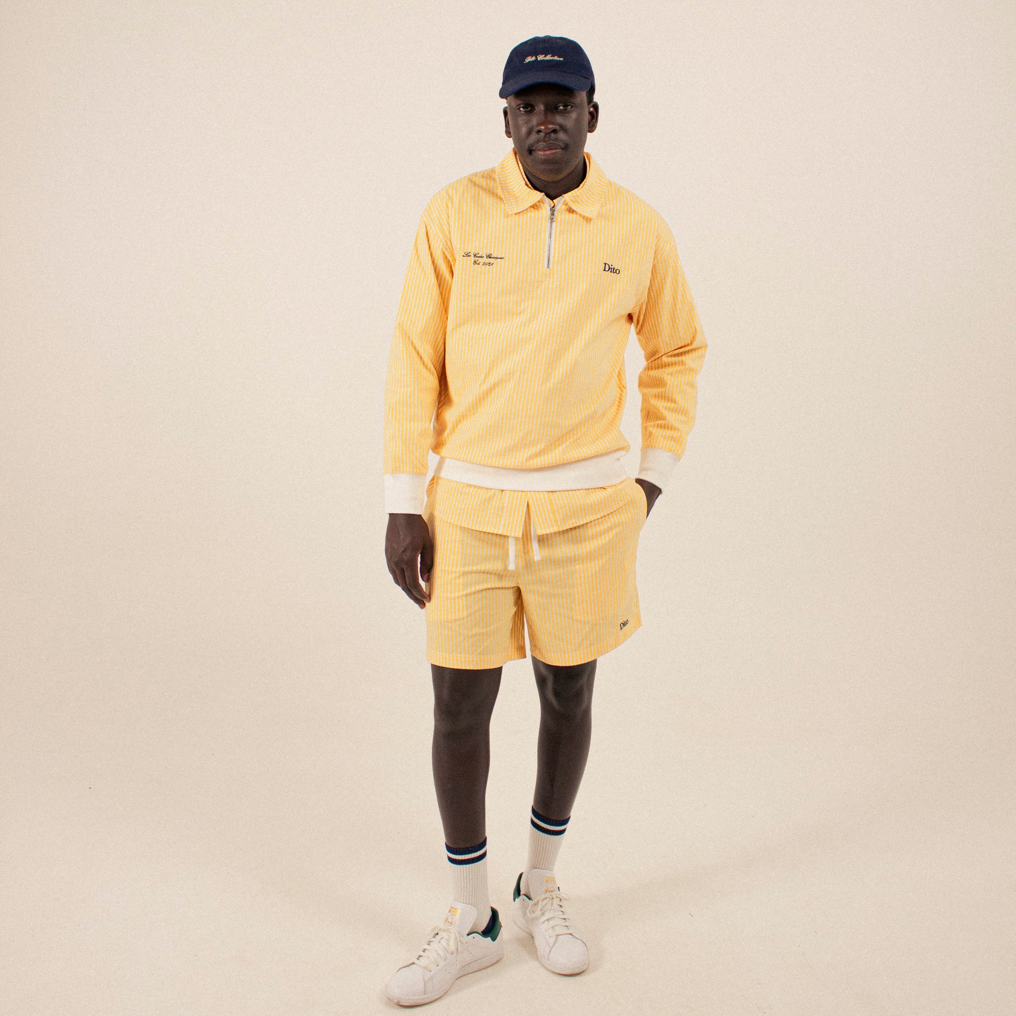 YELLOW STRIPES QUARTER ZIP