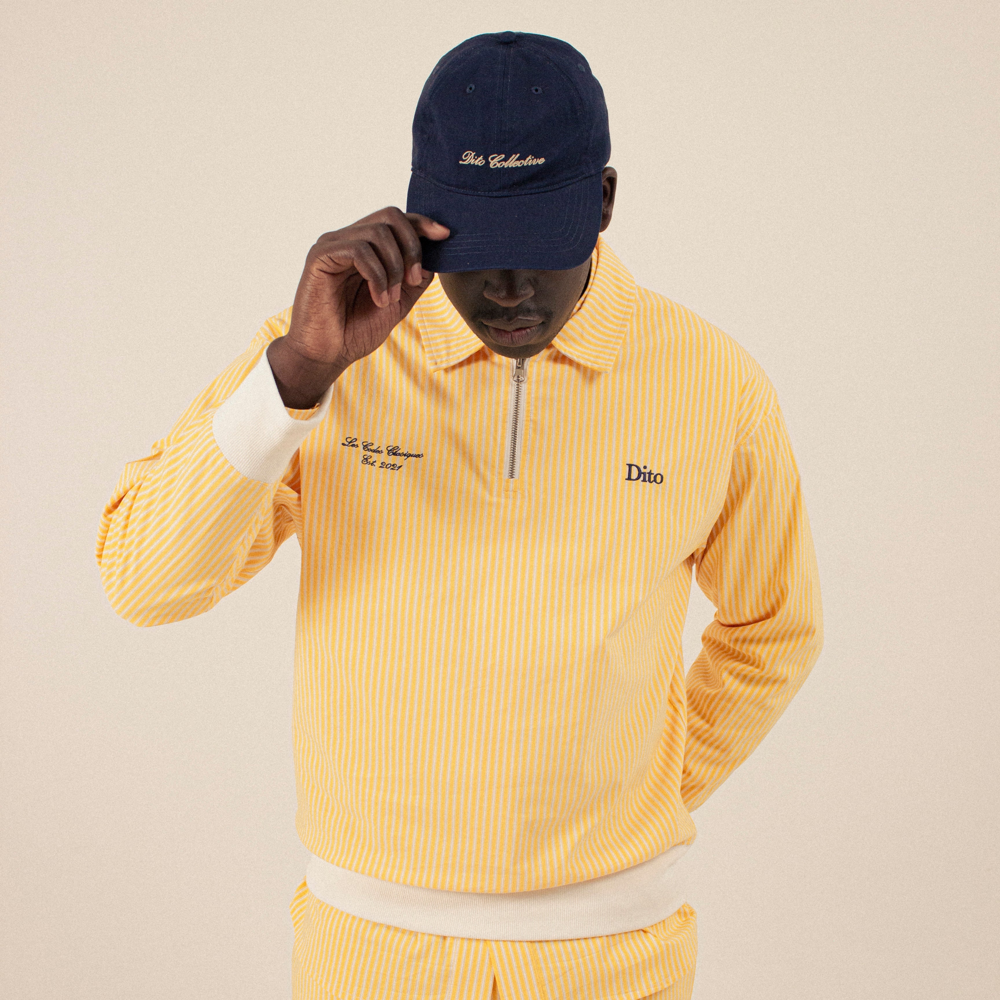 YELLOW STRIPES QUARTER ZIP
