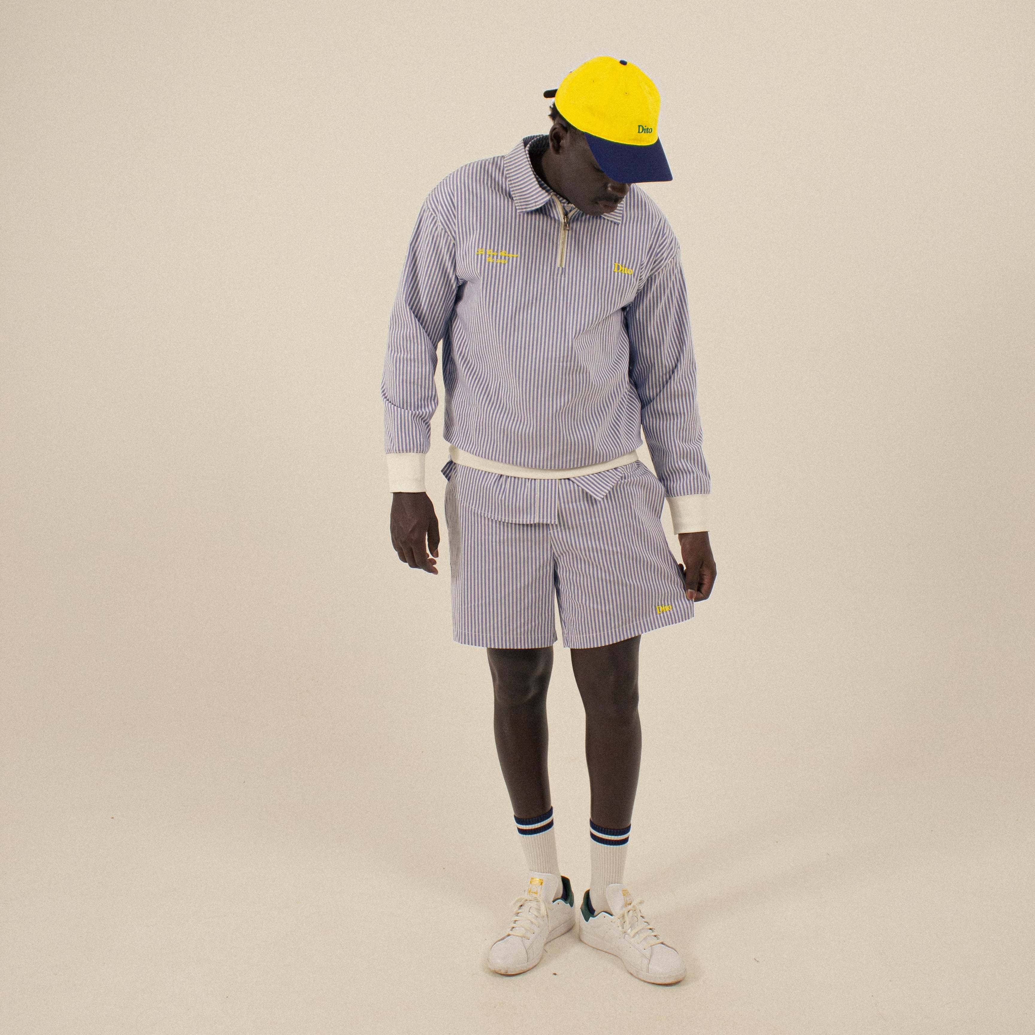 BLUE STRIPES QUARTER ZIP