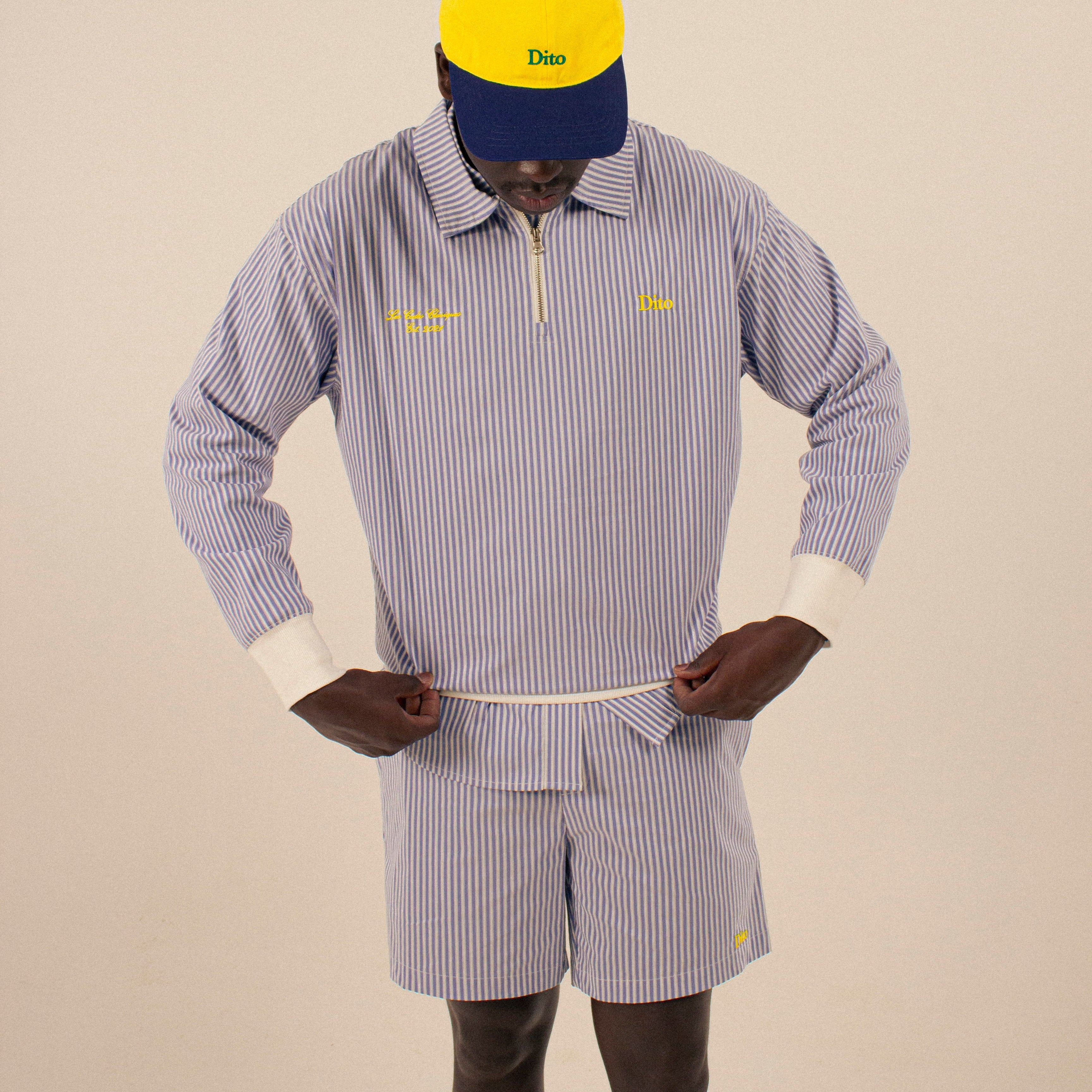 BLUE STRIPES QUARTER ZIP