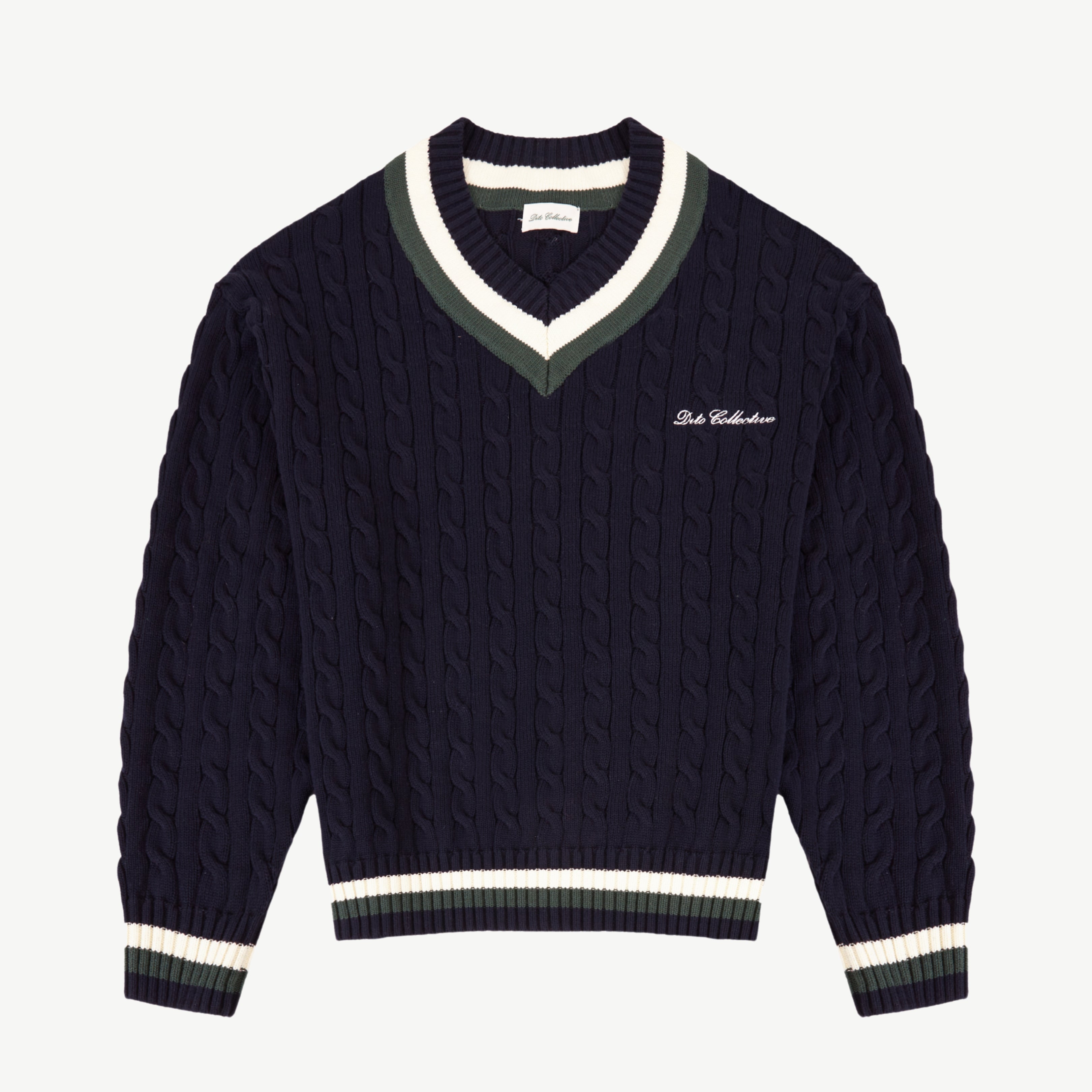 NAVY CABLE KNIT