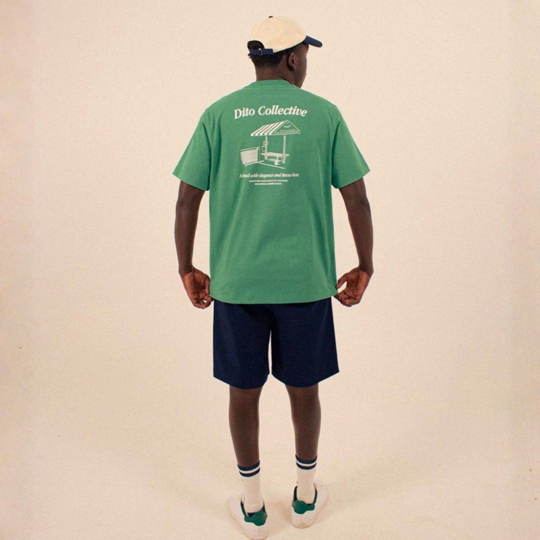 GREEN TENNIS BENCH TEE