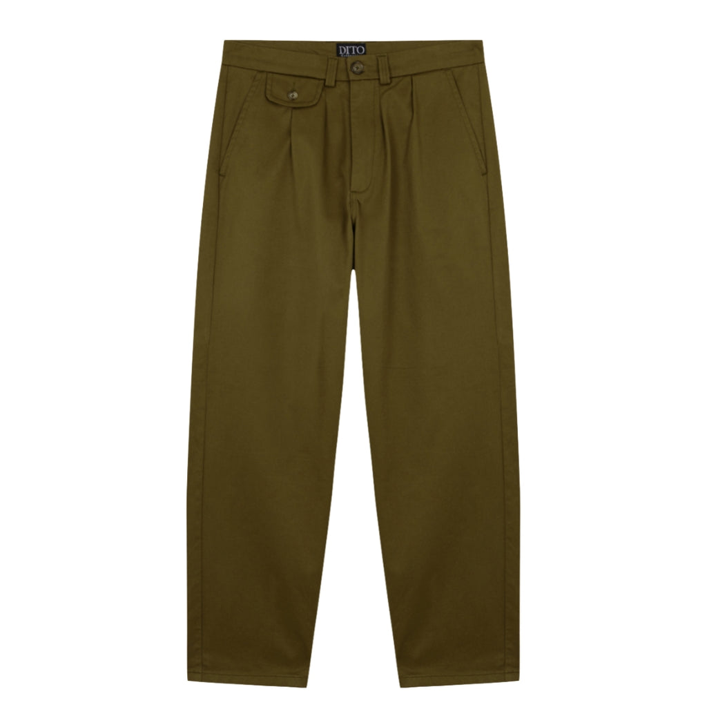CHINO PLEATED PANTS