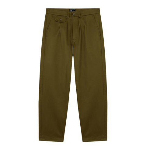 CHINO PLEATED PANTS
