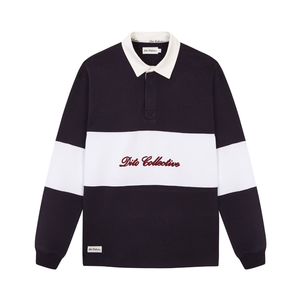NAVY RUGBY SWEATER POLO