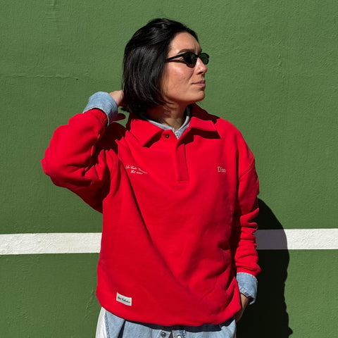 RED QUARTER ZIP