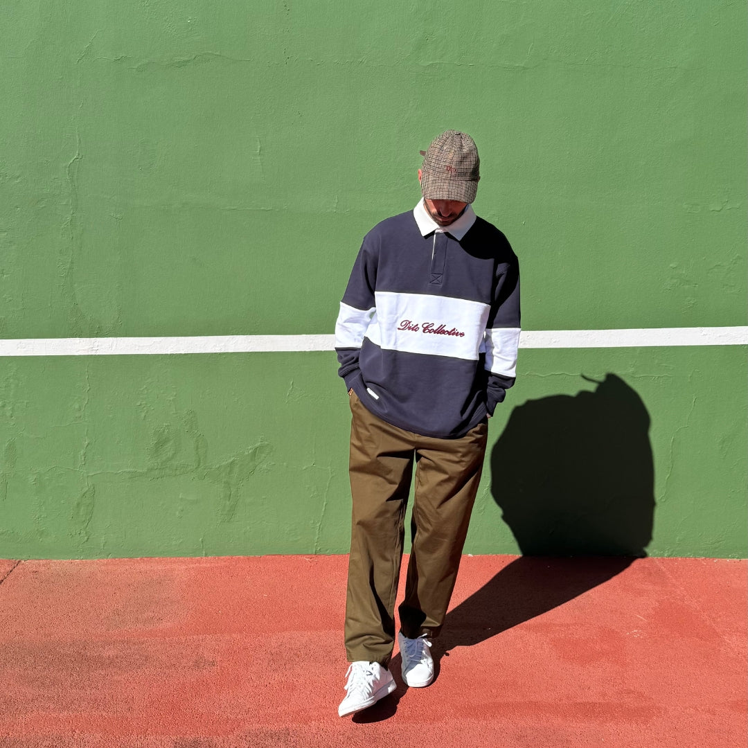 NAVY RUGBY SWEATER POLO