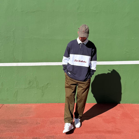 NAVY RUGBY SWEATER POLO