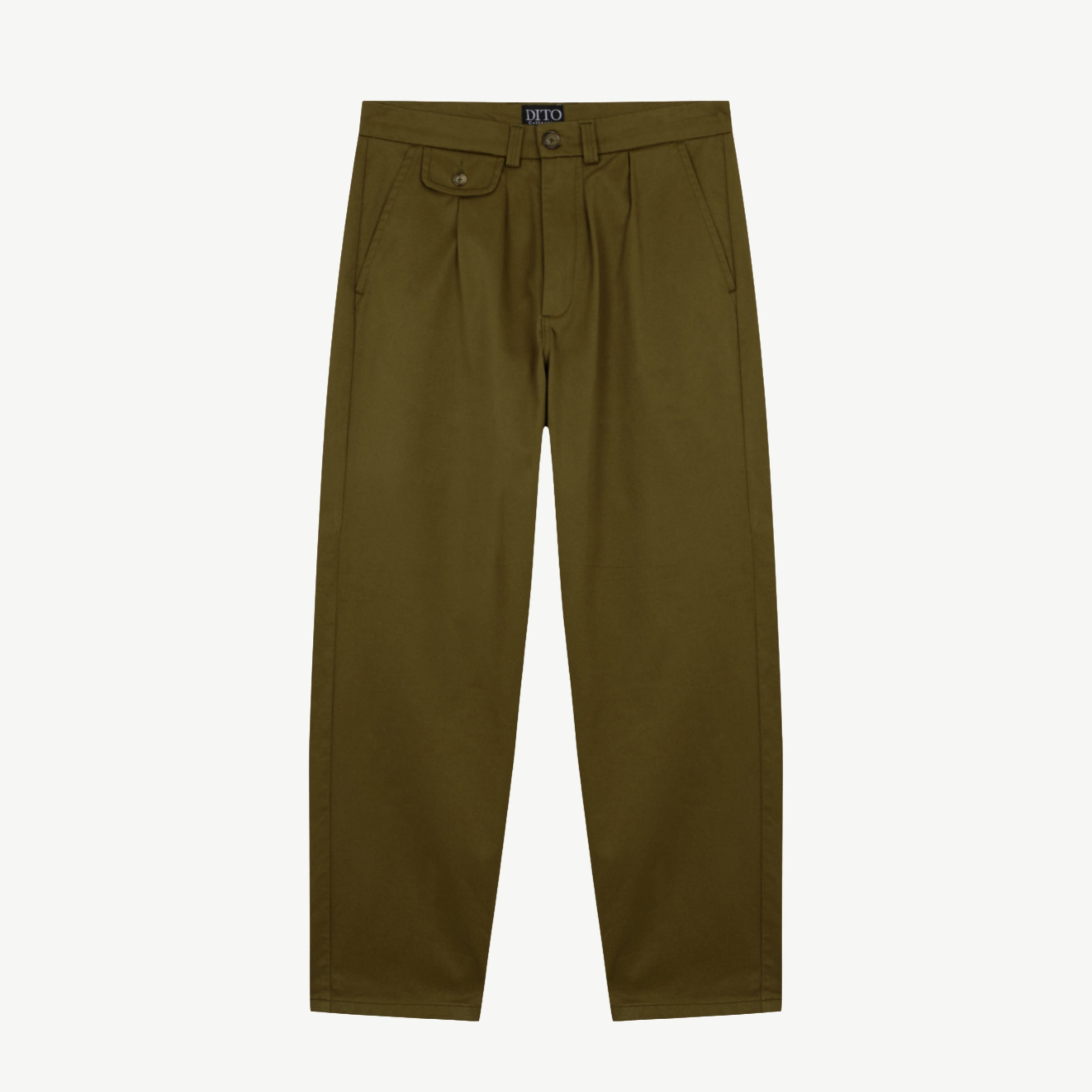 CHINO PLEATED PANTS