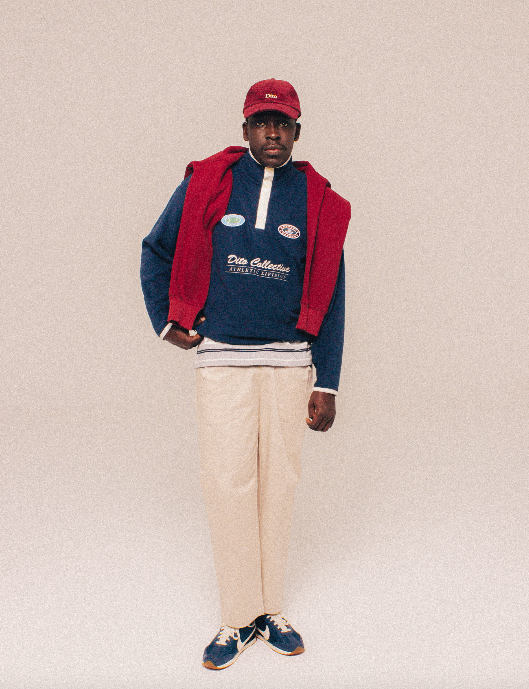 NAVY BUTTON FLEECE