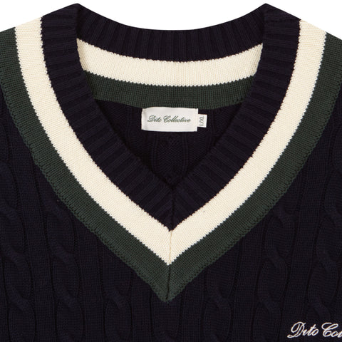 NAVY CABLE KNIT