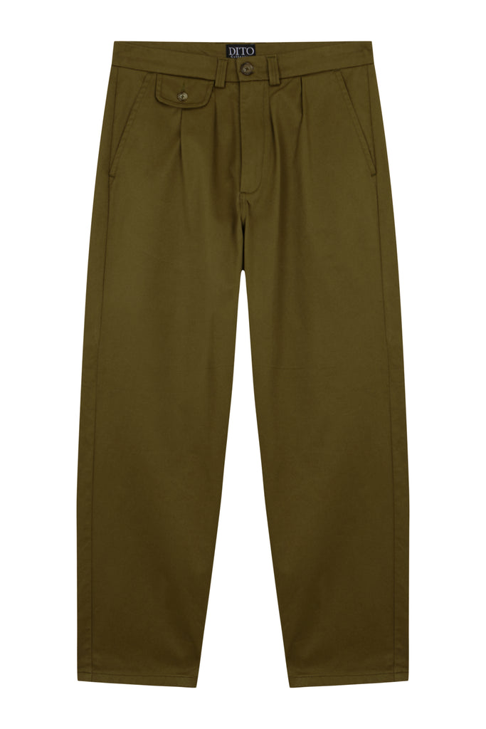 CHINO PLEATED PANTS