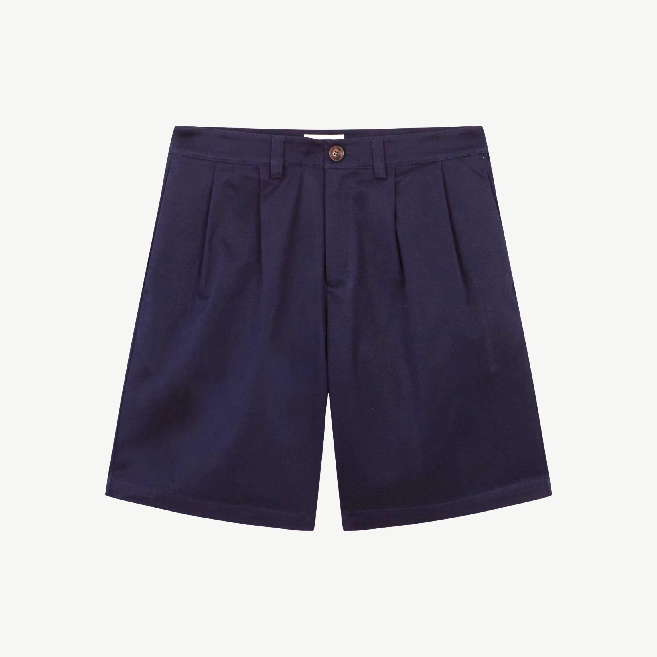 NAVY DOUBLE PLEATED SHORTS