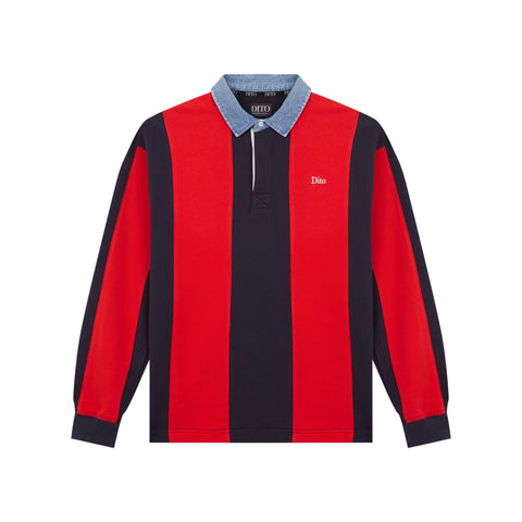 DENIM COLLAR POLO
